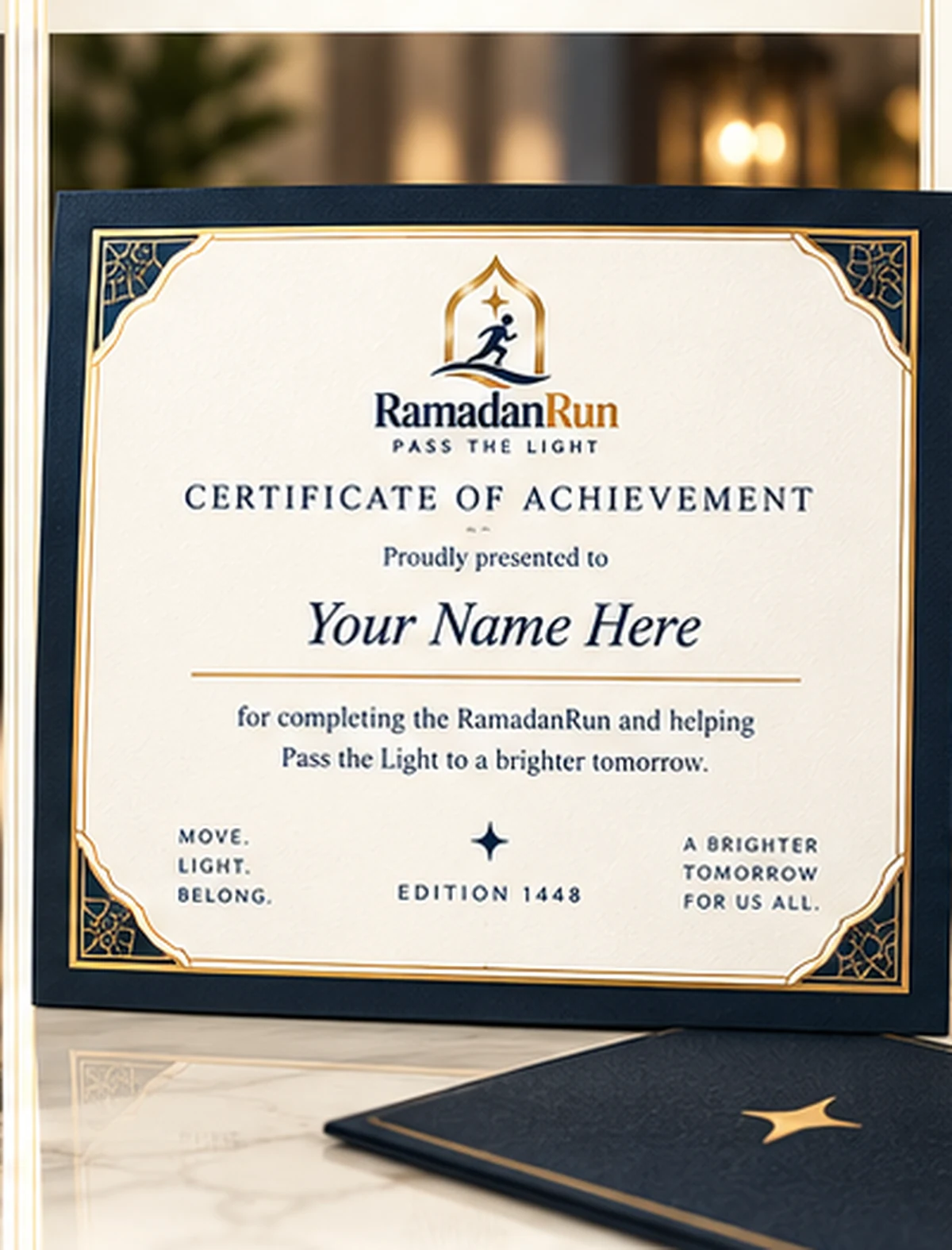 Approved RamadanRun Certificate of Achievement